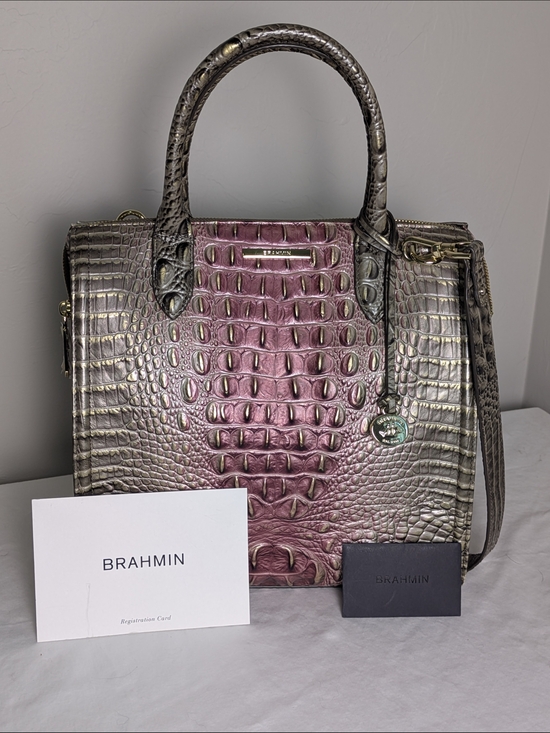 Brahmin Handbags - Brahmin Caroline Ombre Melbourne Leather Satchel Luxury Authentic